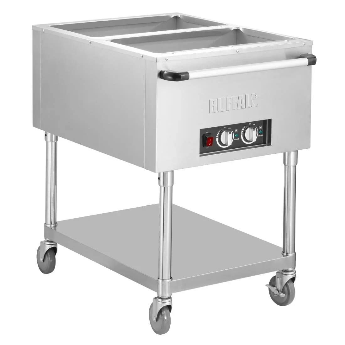 Buffalo Mobile Bain Marie Trolley 2x 1/1GN - Image 1