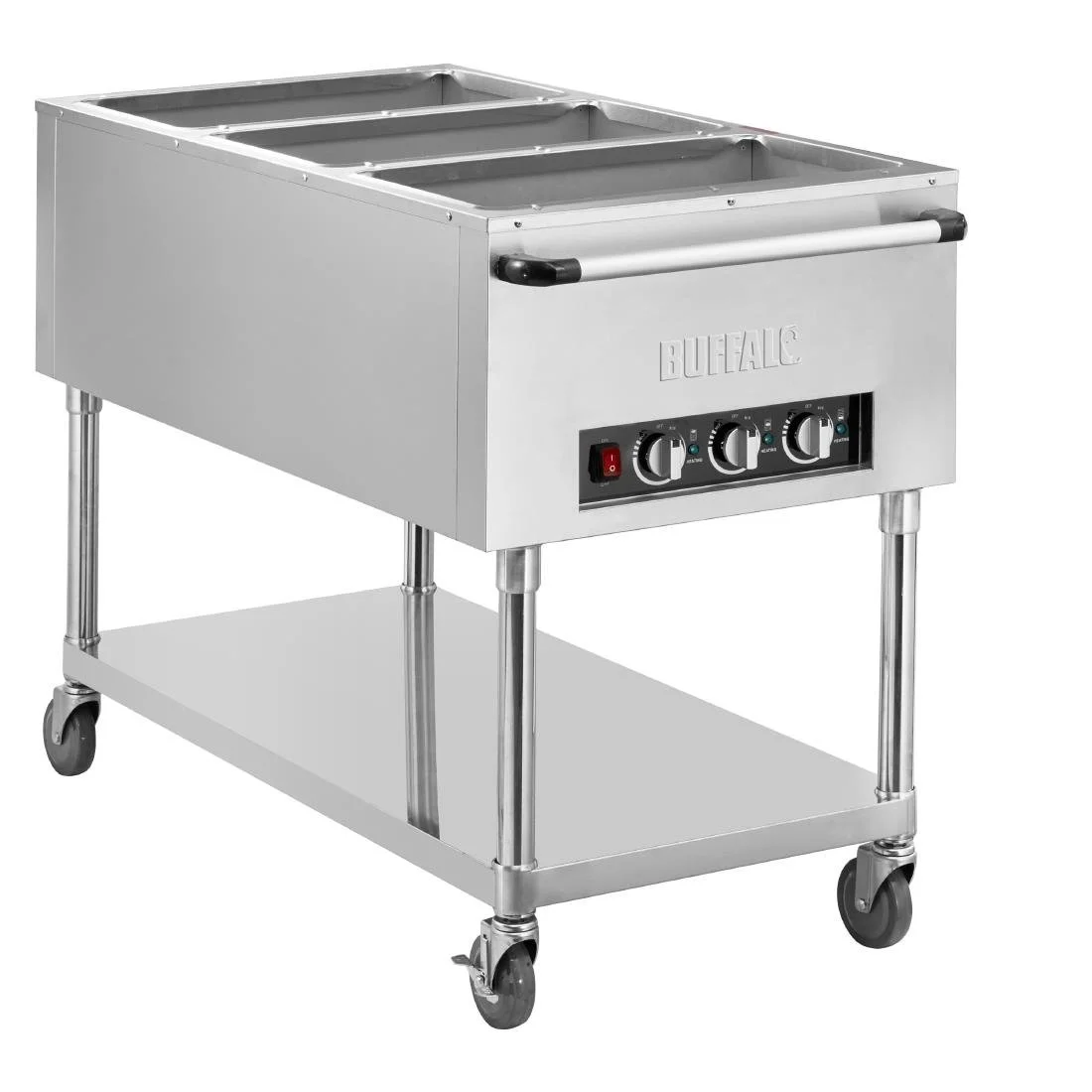 Buffalo Mobile Bain Marie Trolley 3x 1/1GN - Image 1