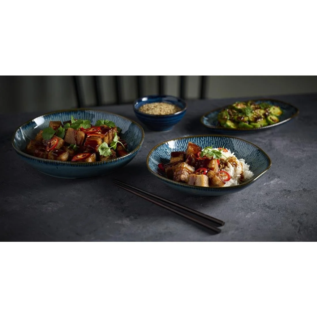 Churchill Envisage Cascade Sapphire Blue Natural Deep Bowls 215mm (6 Pack) - Image 3