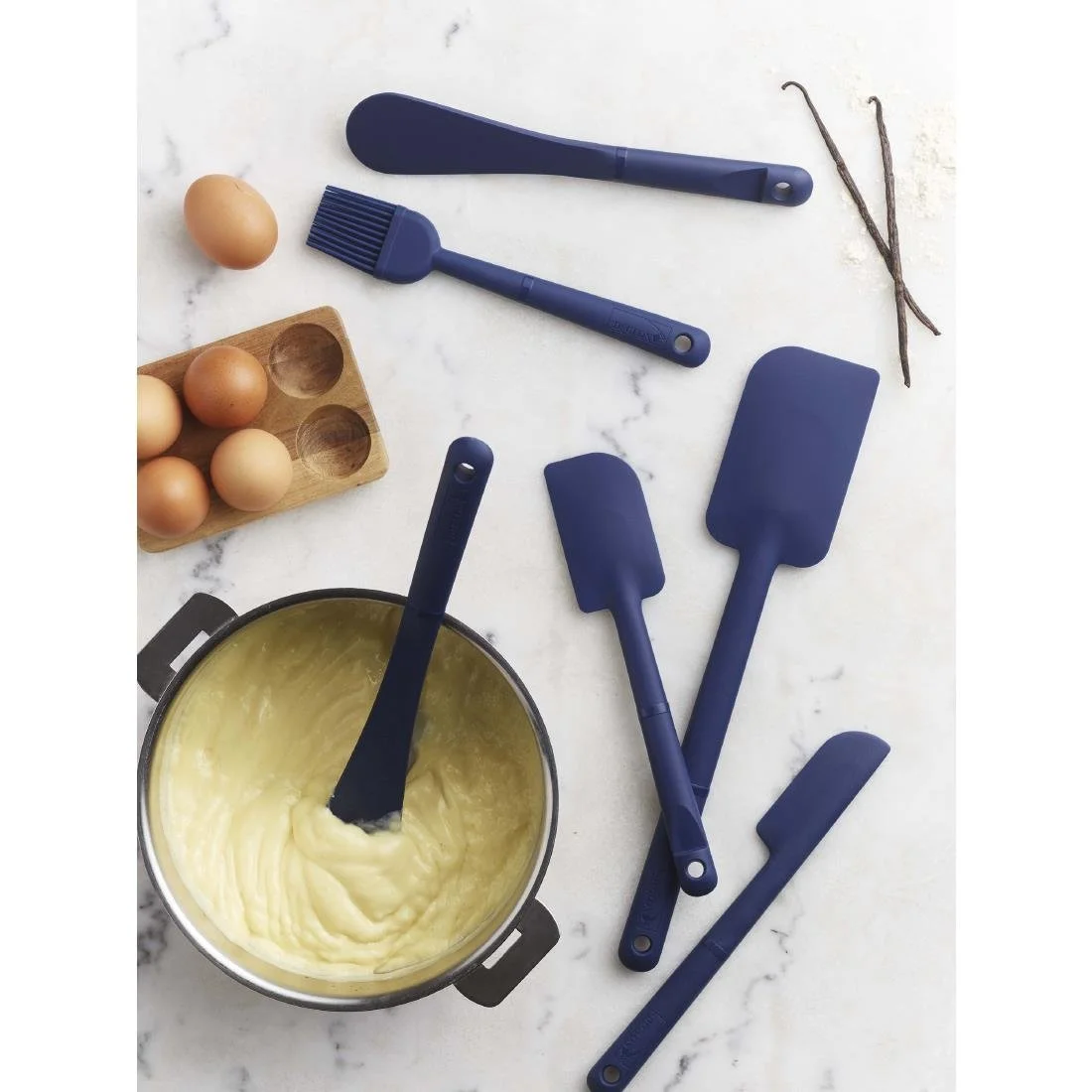 Deglon Stop Glisse Half Maryse Blue Heat Resistant Spatula 250mm - Image 4