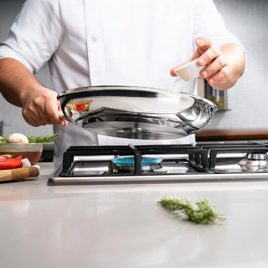 Tramontina Stainless Steel Triple Base Frying Pan 30cm - Image 5