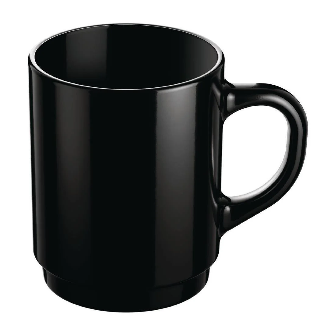 Arcoroc Opal Stackable Mugs Black 250ml (6 Pack) - Image 1