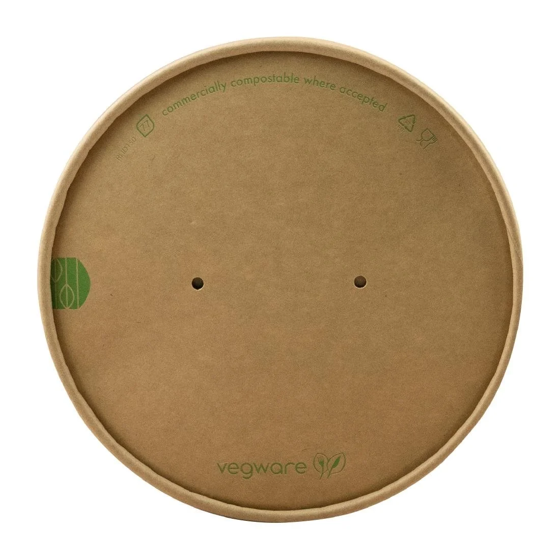 Vegware Round Paper Lid Kraft 150-Series (Pack 300) - Image 1