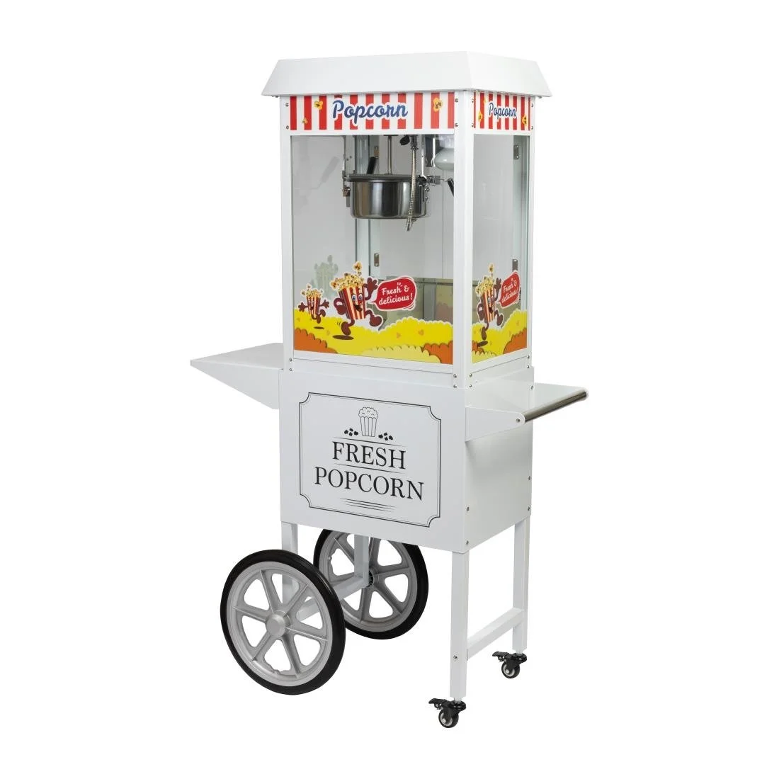 Haxro HX8837 Popcorn Machine and Cart White - Image 1