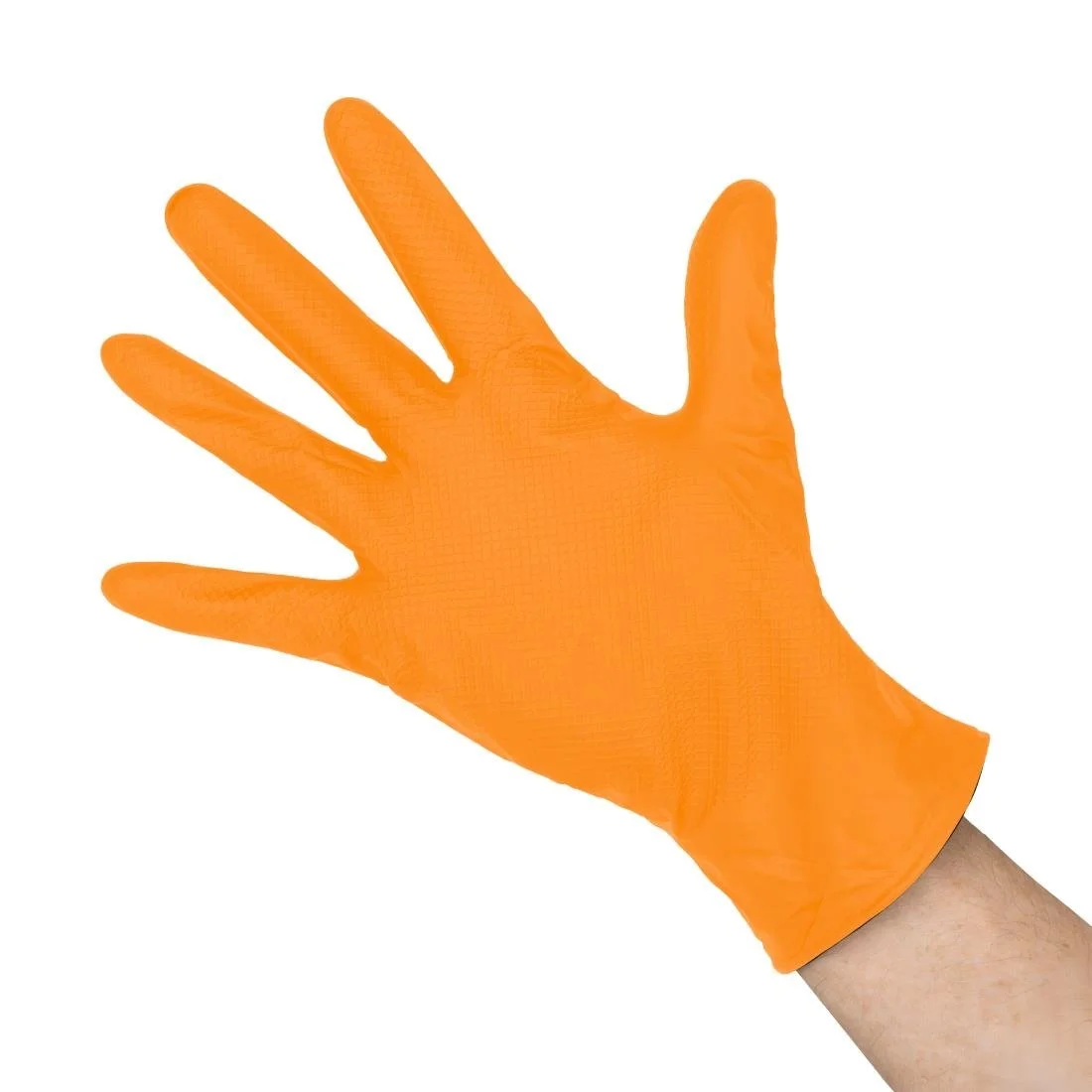 Grippaz HD Nitrile Powder-Free Disposable Gloves Orange (50 Pack) - Image 1