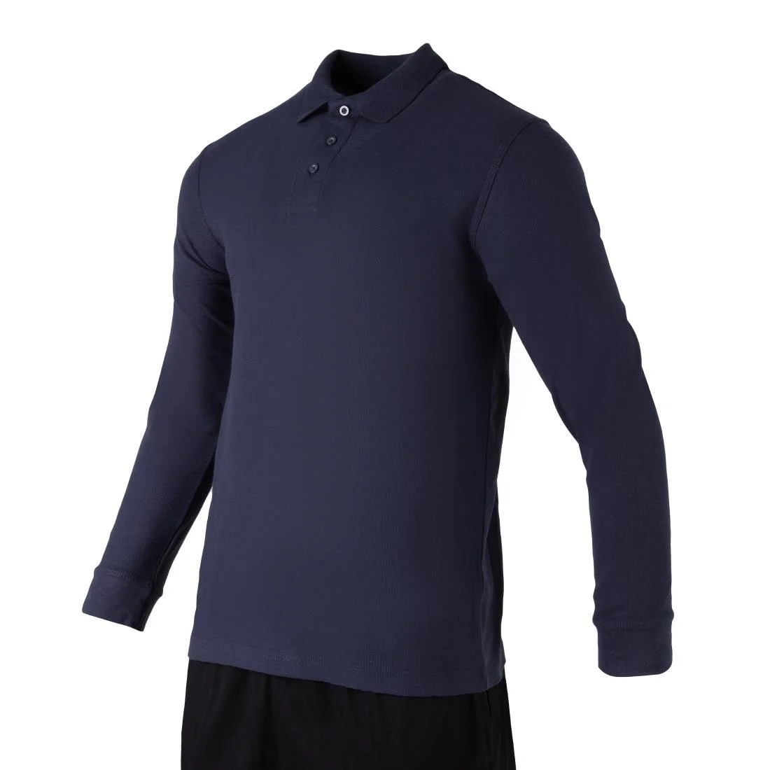 Endurance Long Sleeve Polo Shirt Navy - Image 5