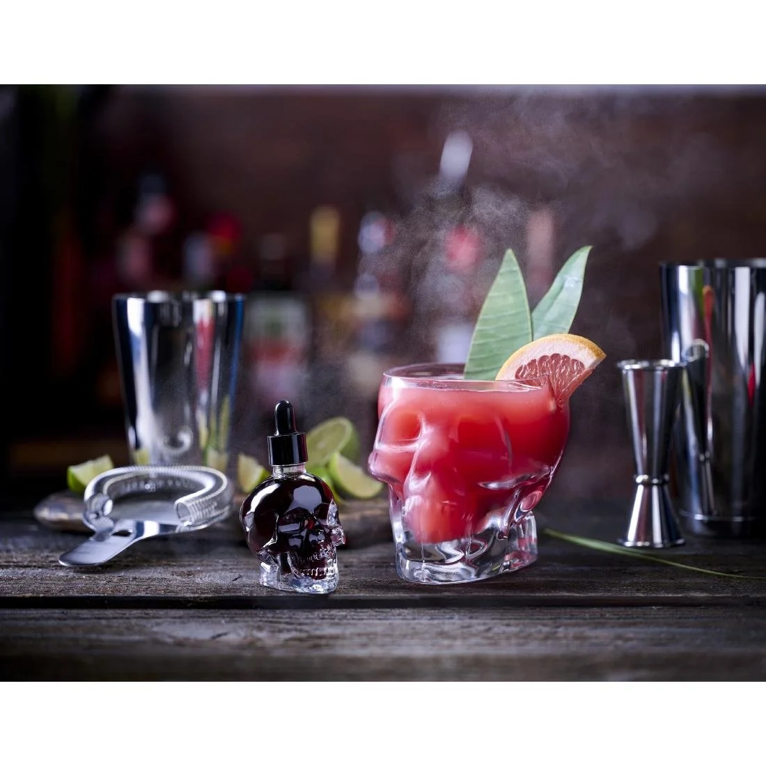 Skull Glass Bitter Bottle with dropper - 60ml (B2B) - Image 3