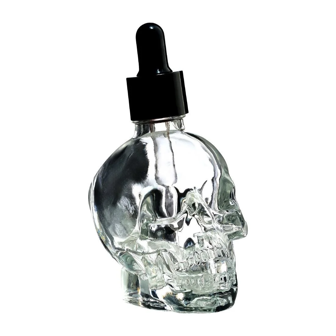 Skull Glass Bitter Bottle with dropper - 60ml (B2B) - Image 1