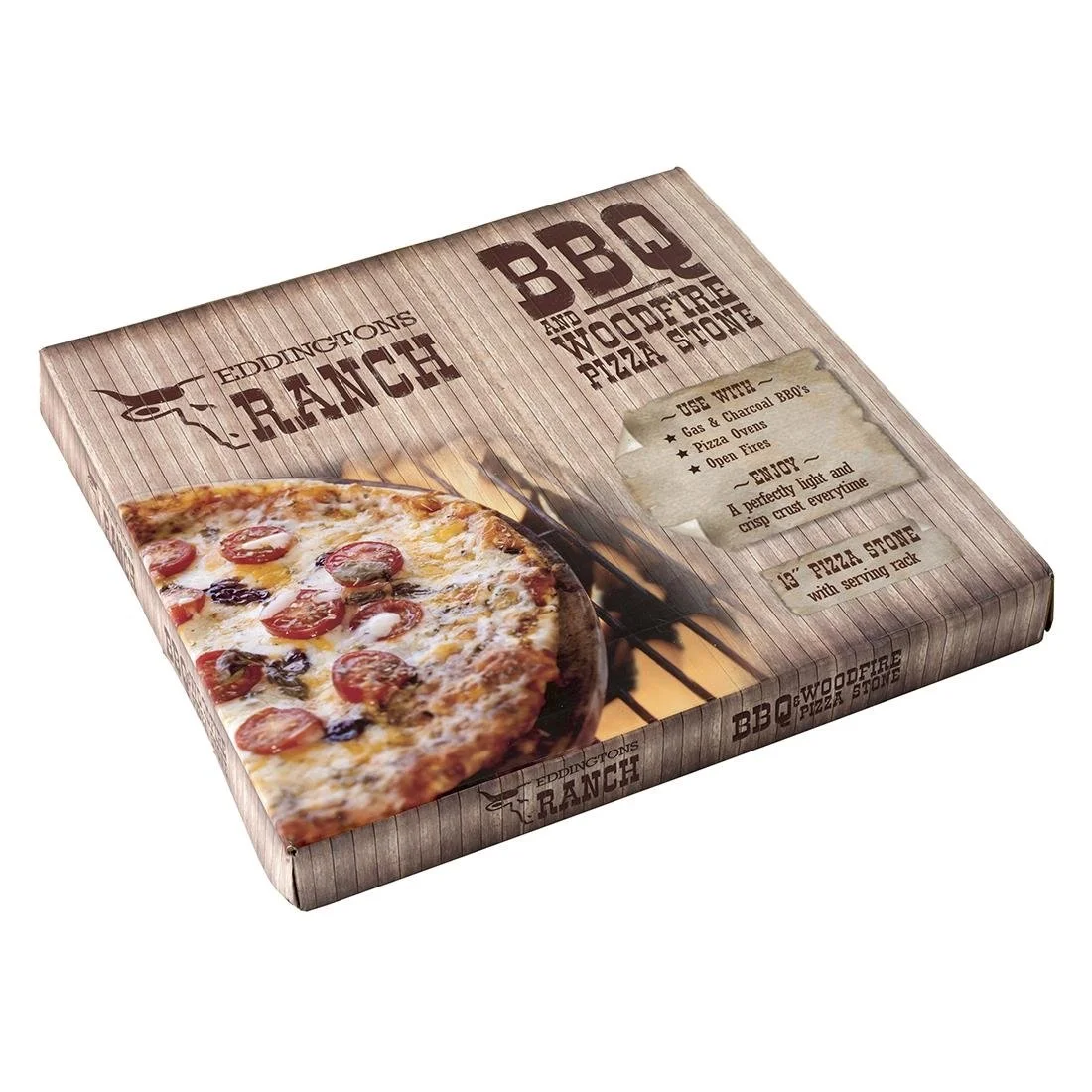 Eddingtons Round Barbecue Pizza Stone with Chrome Stand 13'' - Image 2