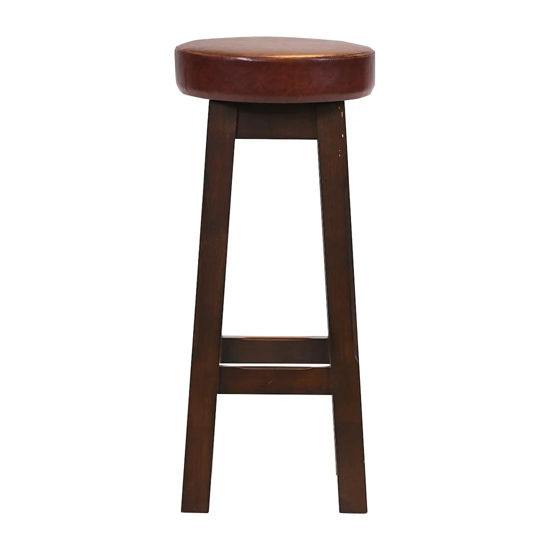 Everyday Wessex Dark Walnut High Stool with Bison Espresso Seat (2 Pack) - Image 1