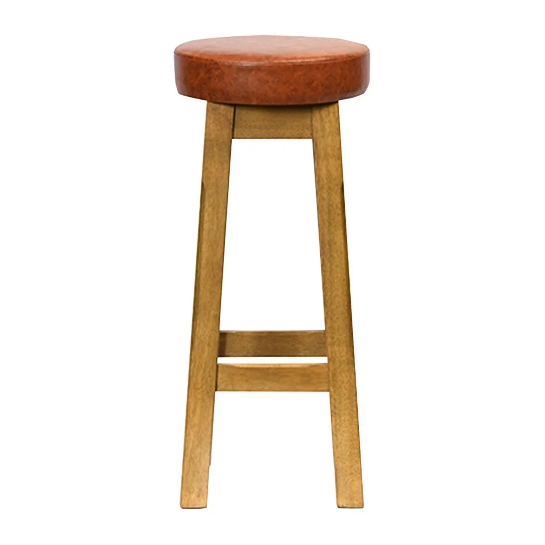 Everyday Wessex Weathered Oak High Stool with Bison Tan Seat (2 Pack) - Image 1