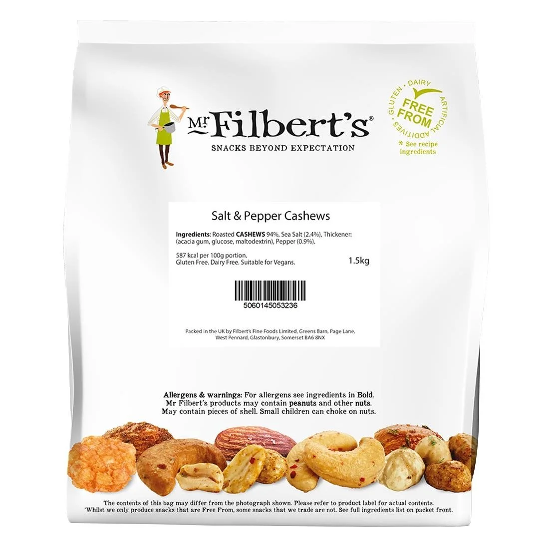 Mr Filberts Loose Serve Catering Bag Salt & Pepper Cashews 1.5kg - Image 1