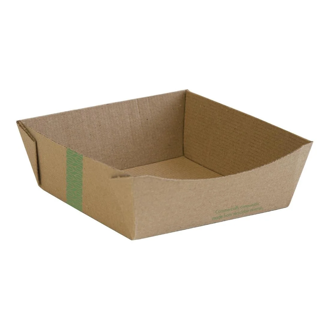 Vegware Microflute Food Trays Medium 150x150mm (270 Pack) - Image 1
