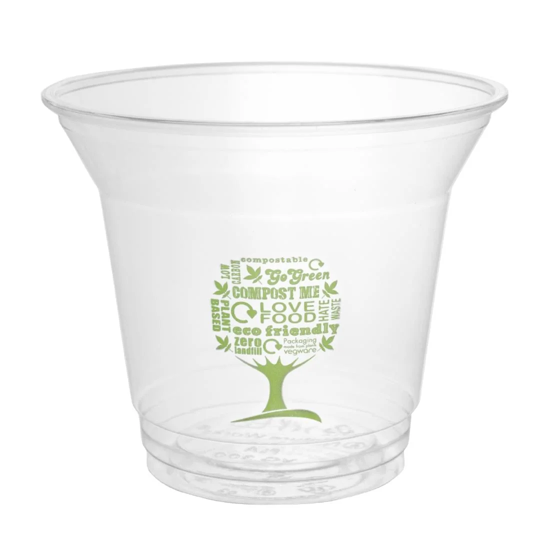Vegware Slim Cold Cups Green Tree PLA 96-Series 256ml (1000 Pack) - Image 1