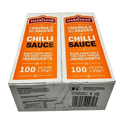 Harrisons Chilli Sauce Dip Pots 25g (100 Pack) - Image 1