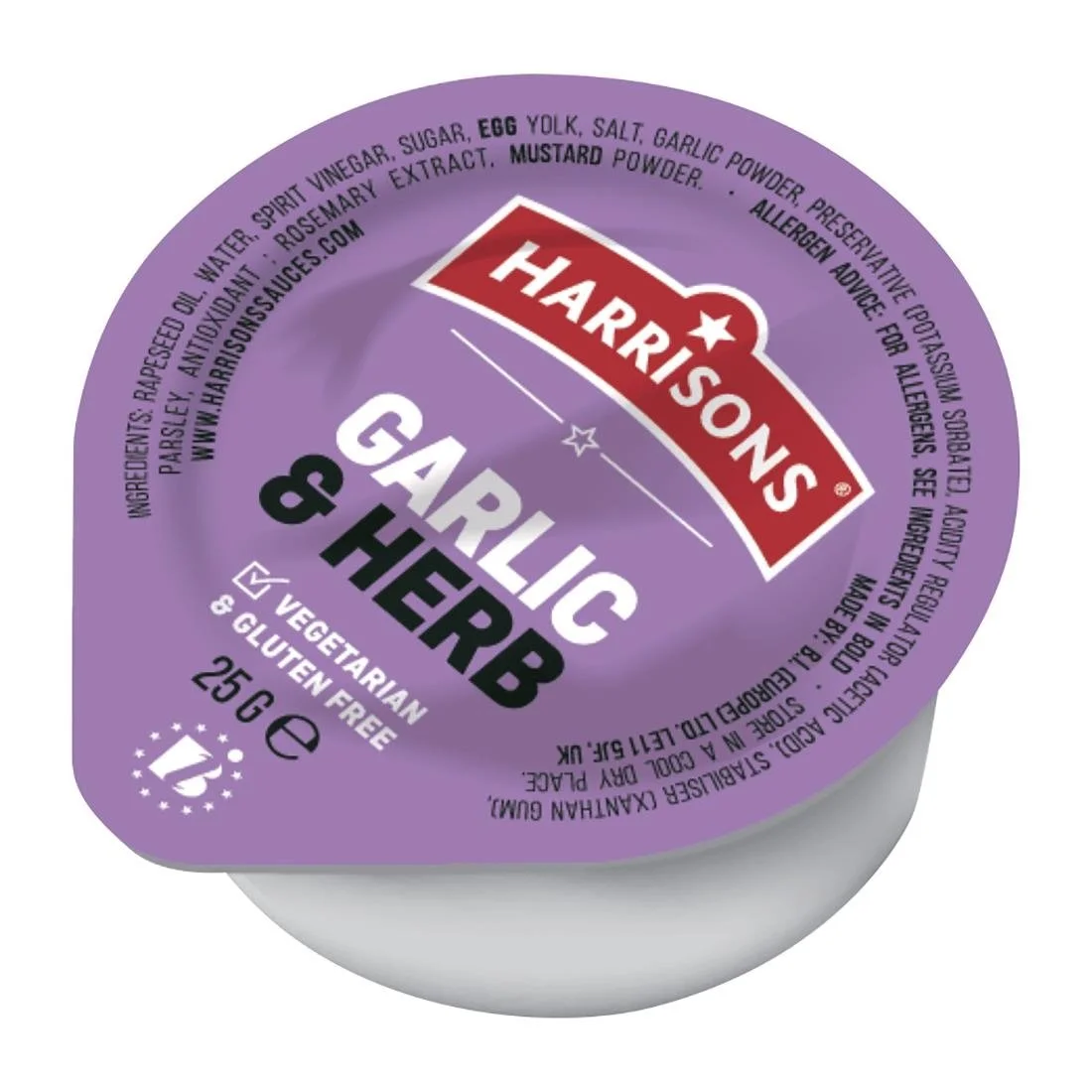 Harrisons Garlic & Herb Dip Pots 25g (100 Pack) - Image 1