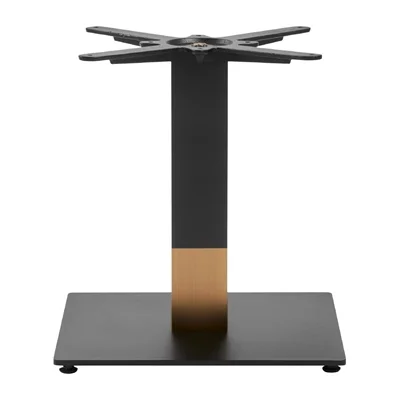 Boston Sleek Small Square Coffee Table Base Black & Gold - Image 1