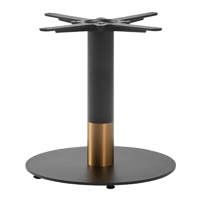 Boston Sleek Small Round Coffee Table Base Black & Gold - Image 1