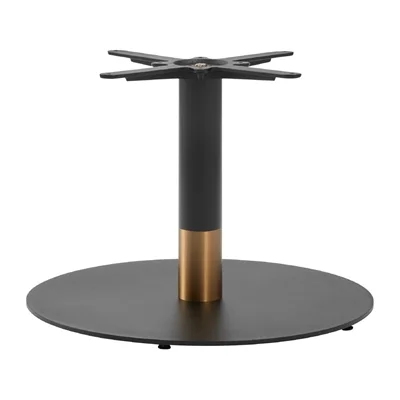 Boston Sleek Large Round Coffee Table Base Black & Gold - Image 1