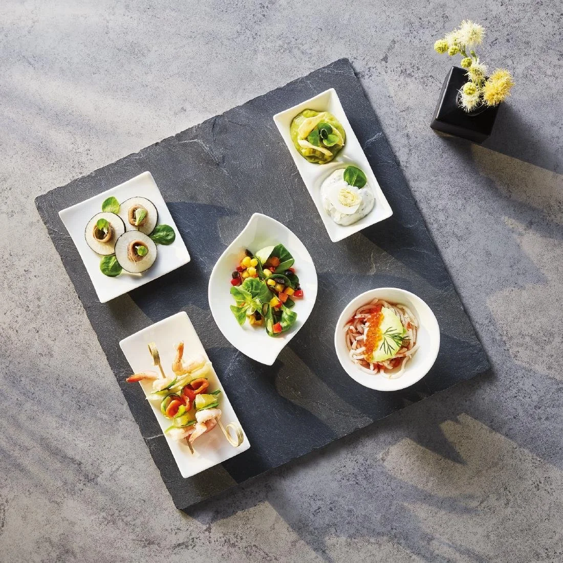 Arcoroc Appetizer Rectangular Bowls White 145mm (24 Pack) - Image 3