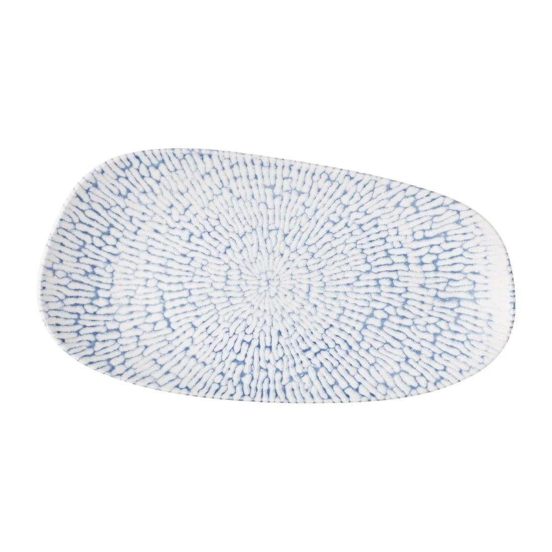 Churchill Cascade Opal Oblong Plates Indigo 350x185mm (6 Pack) - Image 1