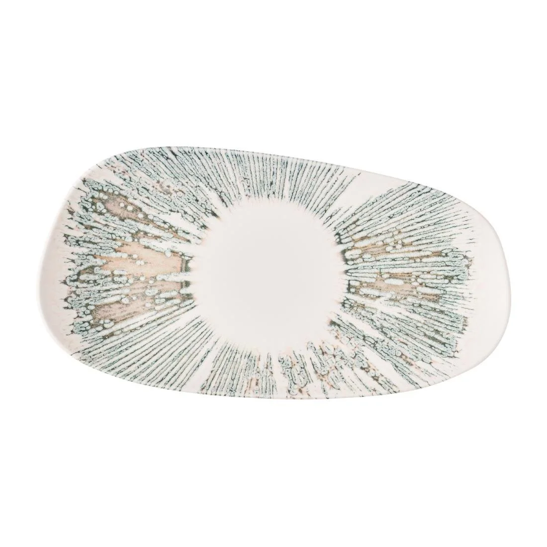 Churchill Lyra Organic Oblong Plates Pink Opal 350x185mm (6 Pack) - Image 1
