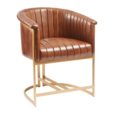 Nolan Leather Armchair Pecan Brown - Image 1