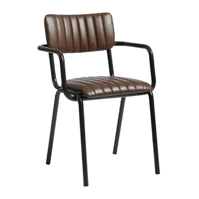 Tavo Stacking Ribbed Armchair Vintage Brown - Image 1