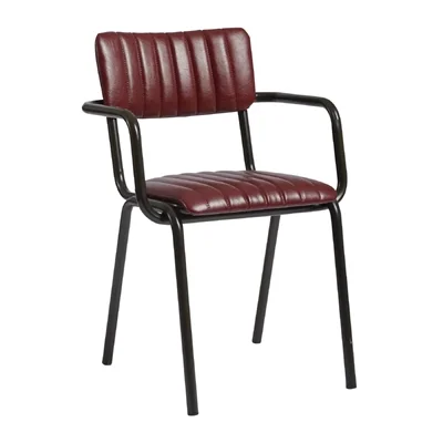 Tavo Stacking Ribbed Armchair Vintage Red - Image 1