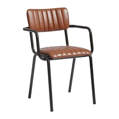 Tavo Stacking Ribbed Armchair Vintage Tan - Image 1