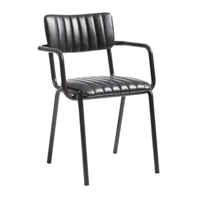 Tavo Stacking Ribbed Armchair Vintage Black - Image 1
