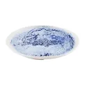 Churchill Inked Fresco Natural Footed Plates Blue 165mm (6 Pack) - Image 1
