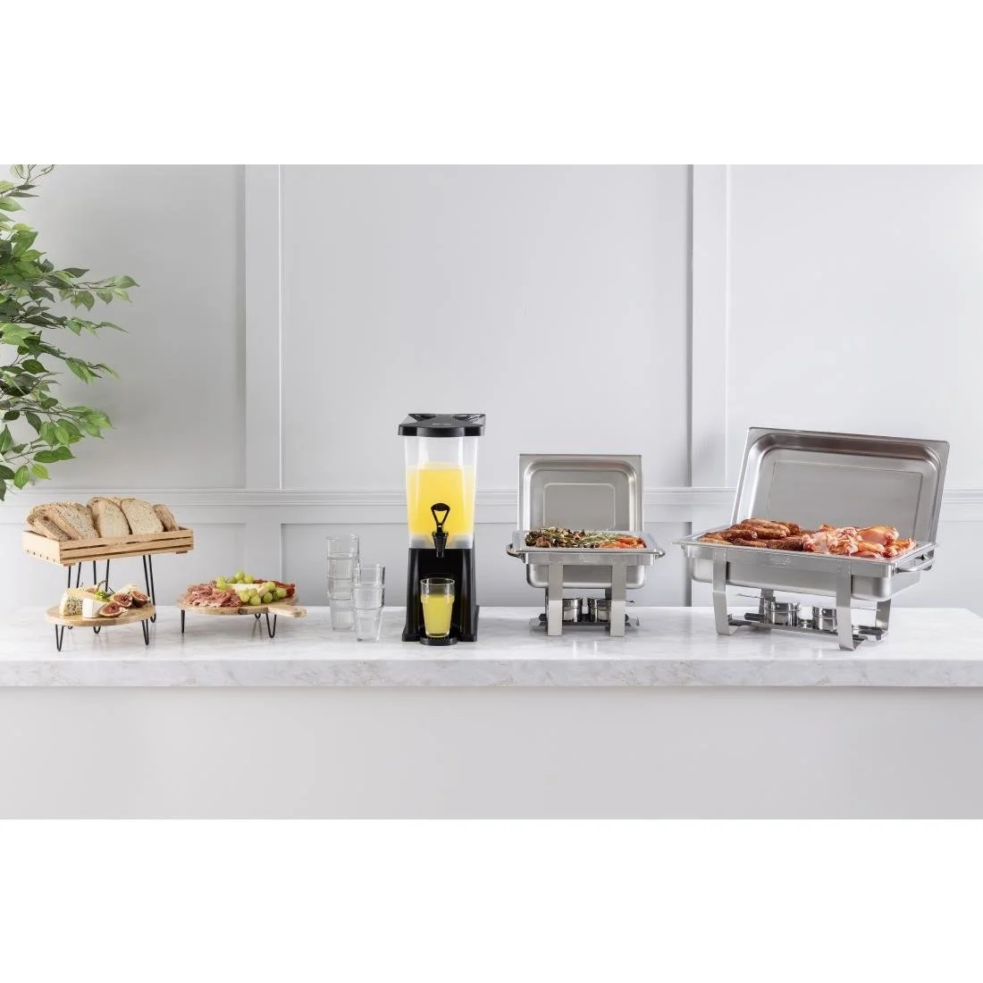 Olympia Round Handled Display Stand Mango Wood with Metal Legs 400x300x80mm - Image 11