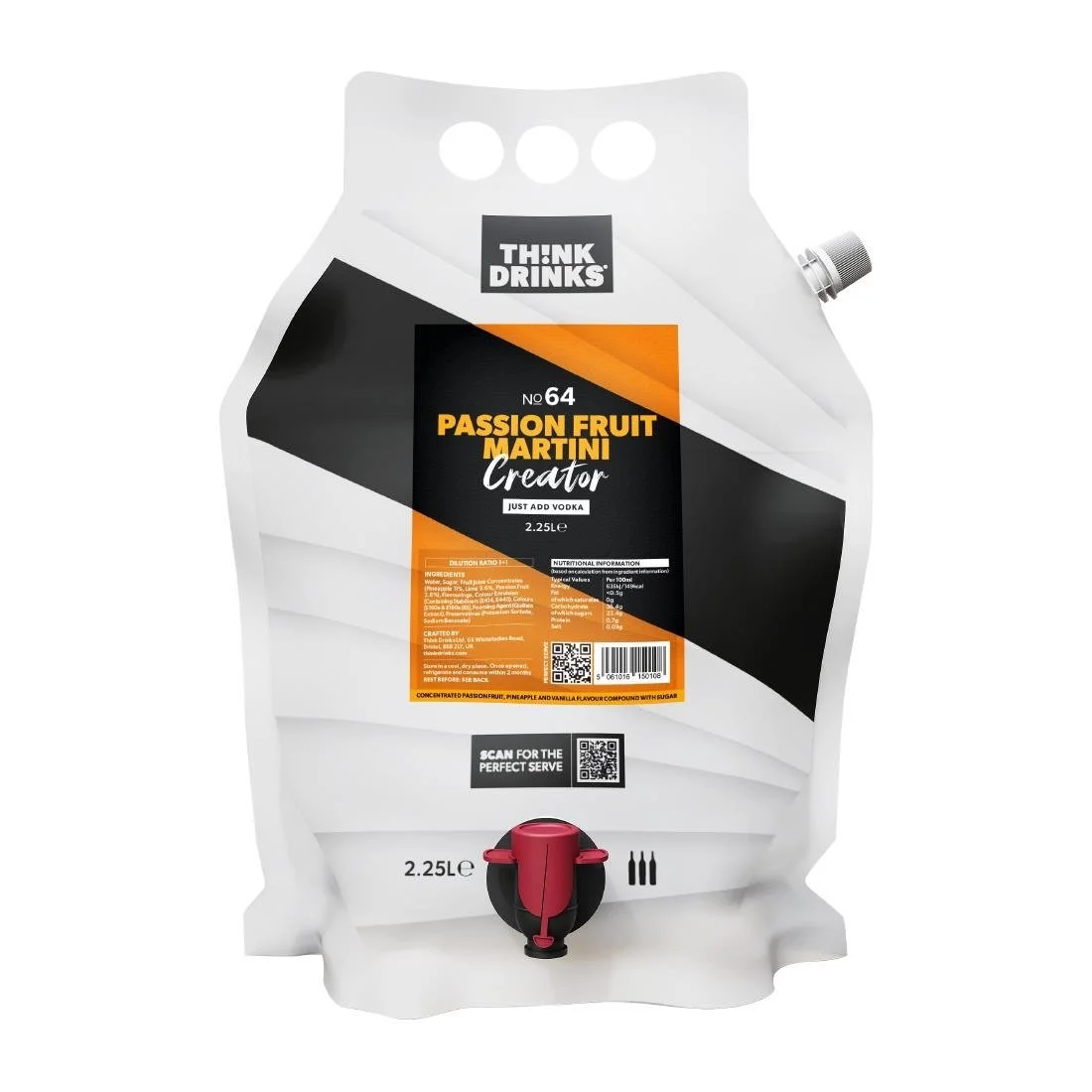 Think Drinks Passionfruit Martini Cocktail Base 2.25Ltr (2 pack) - Image 1