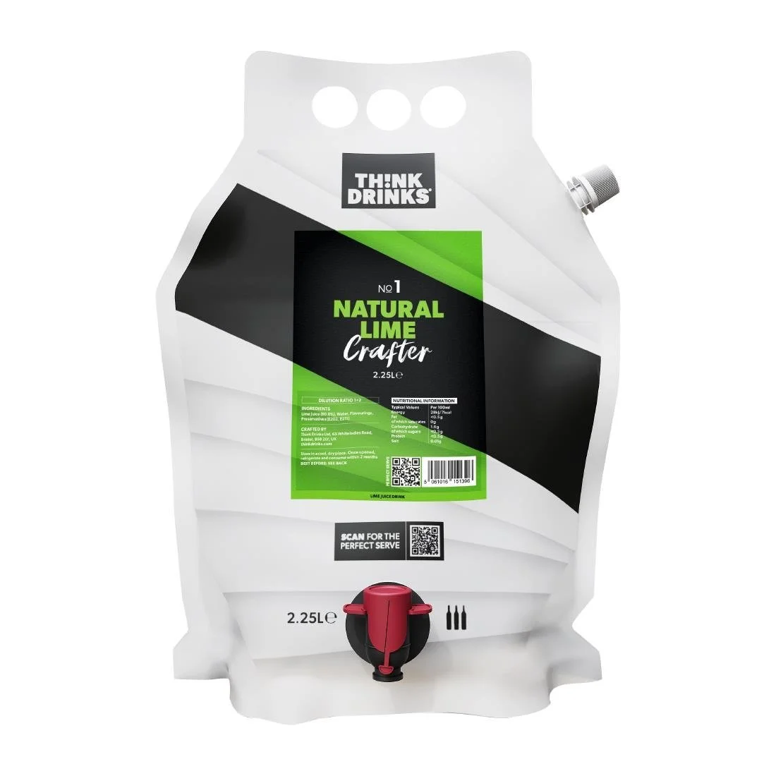 Think Drinks Natural Lime Juice 2.25Ltr (2 pack) - Image 1