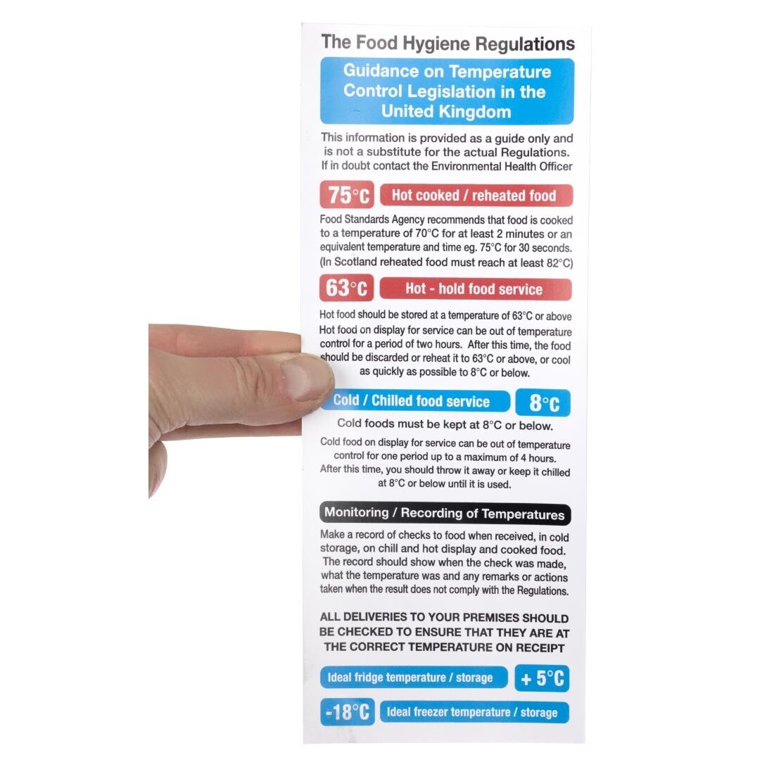 2006 Food Act Cook Chill Guidelines Sign