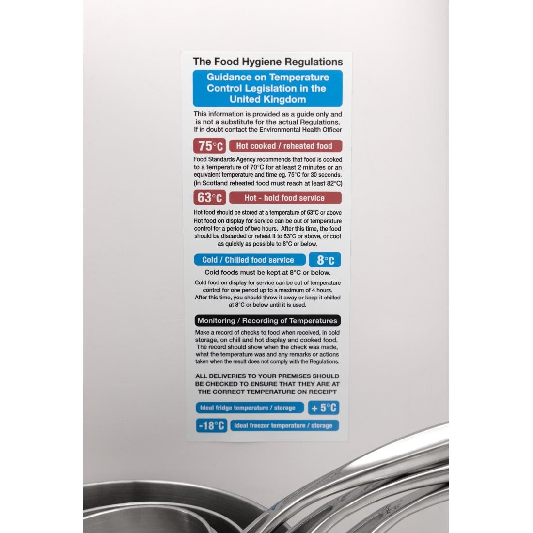2006 Food Act Cook Chill Guidelines Sign