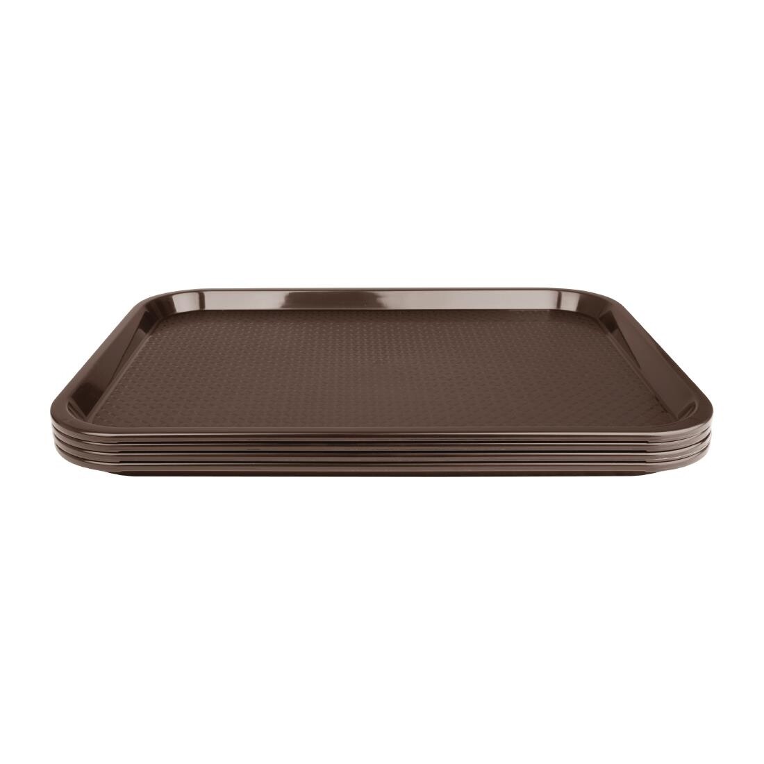 Kristallon Plastic Fast Food Tray Brown Medium