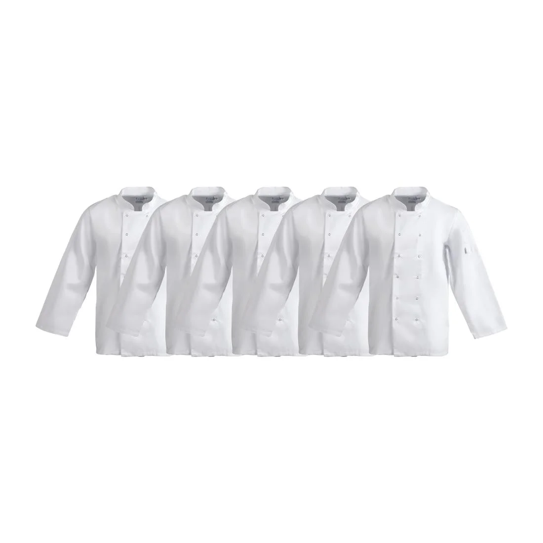 Whites Vegas Unisex Chef Jackets Long Sleeve White (5 Pack) - Image 1