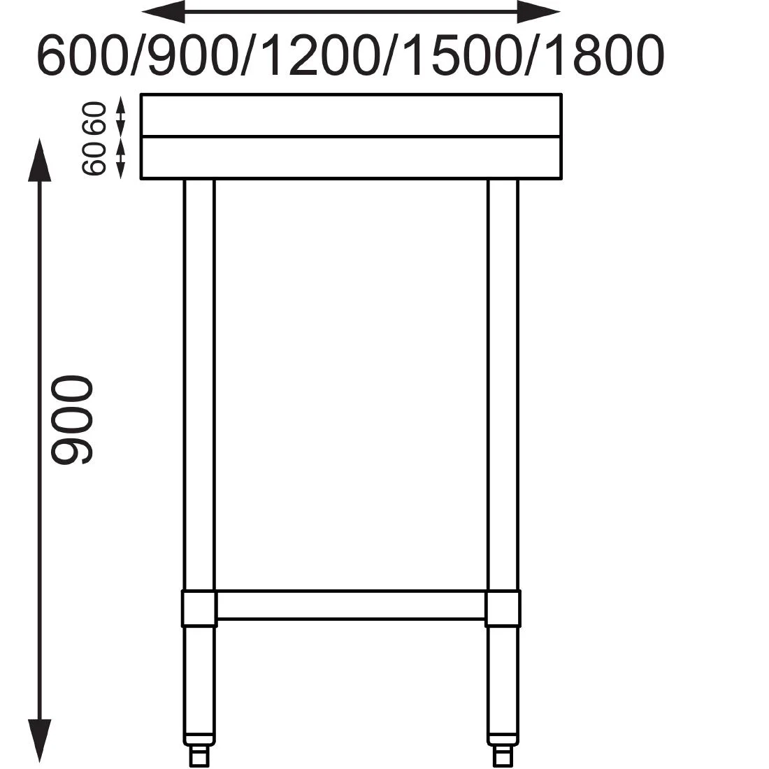 Vogue Stainless Steel Prep Table with Upstand 1500mm