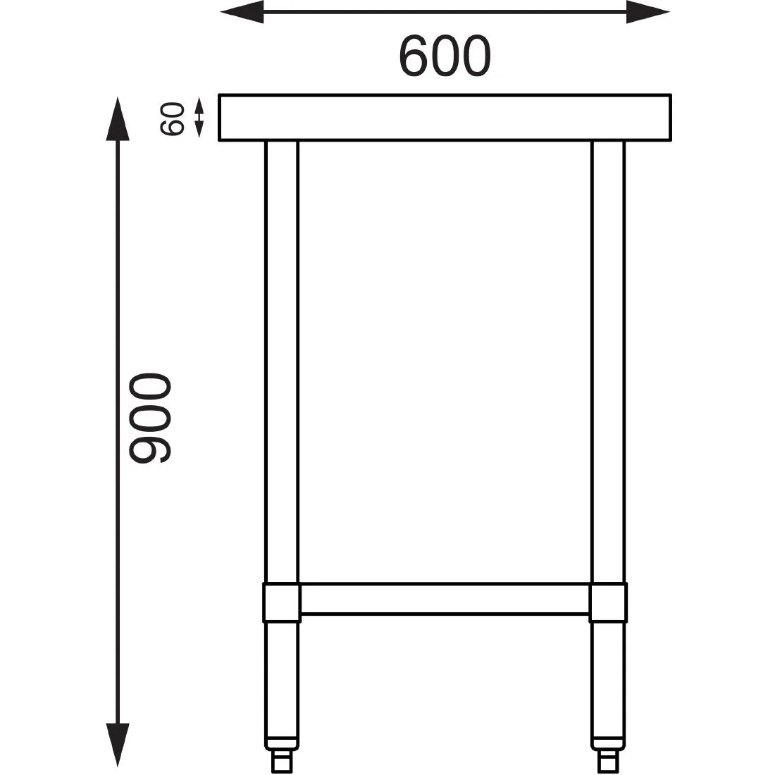 Vogue Stainless Steel Prep Table 600mm