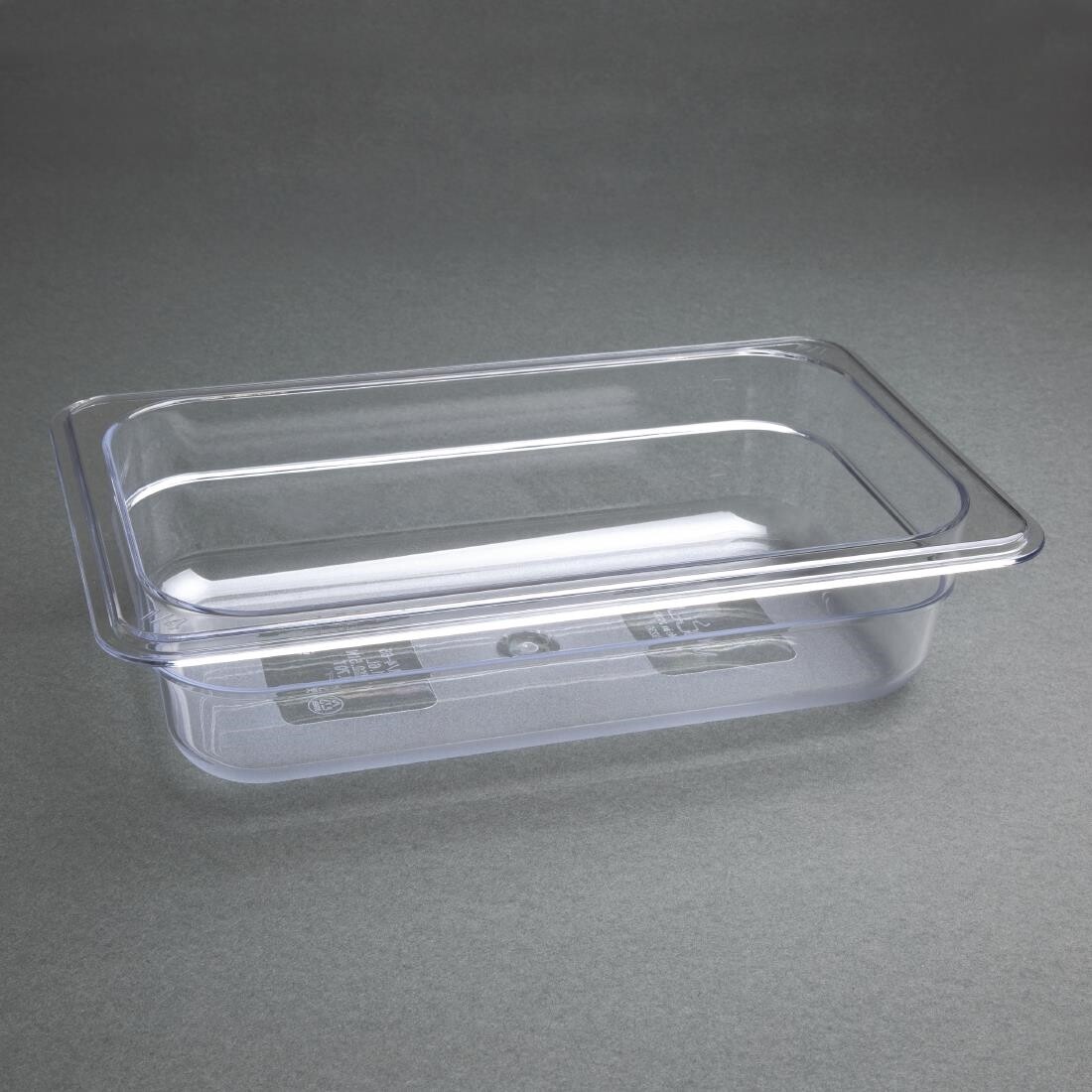 Vogue Polycarbonate 1/4 Gastronorm Container 65mm Clear