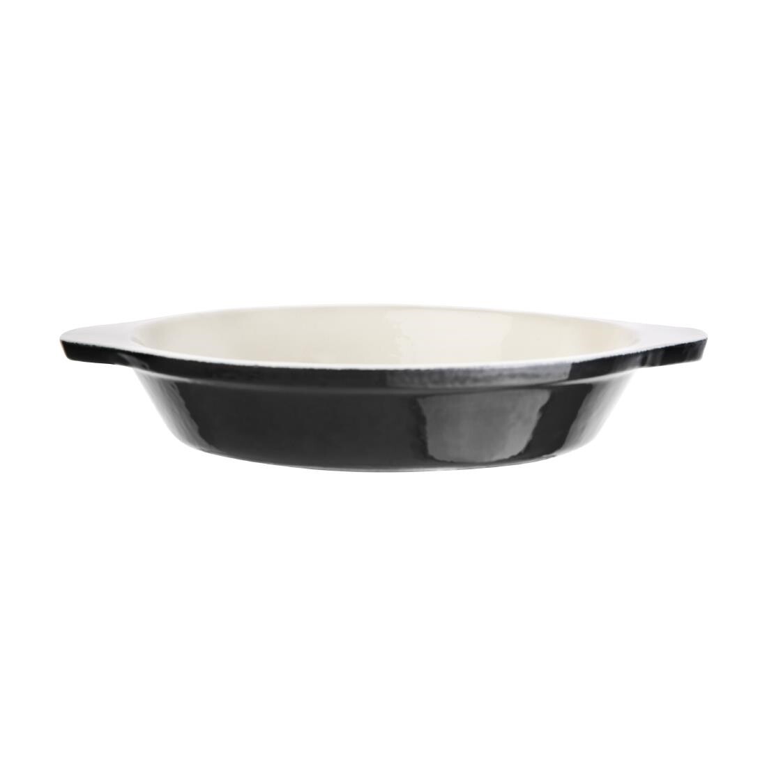 Vogue Black Cast Iron Round Gratin Dish 750ml