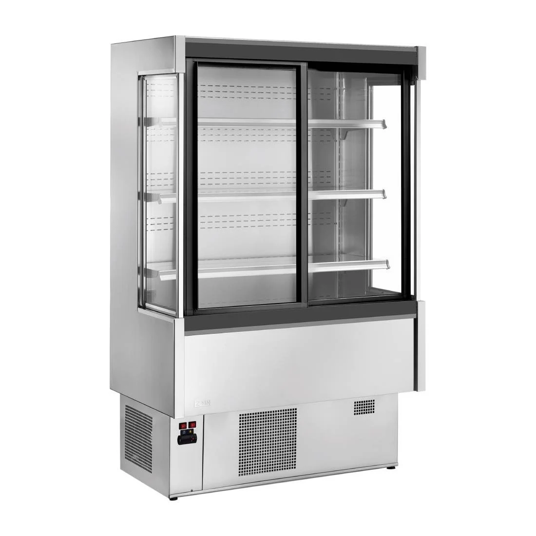 Zoin Silver Multideck Display Stainless Steel Finish with Sliding Doors - Image 1