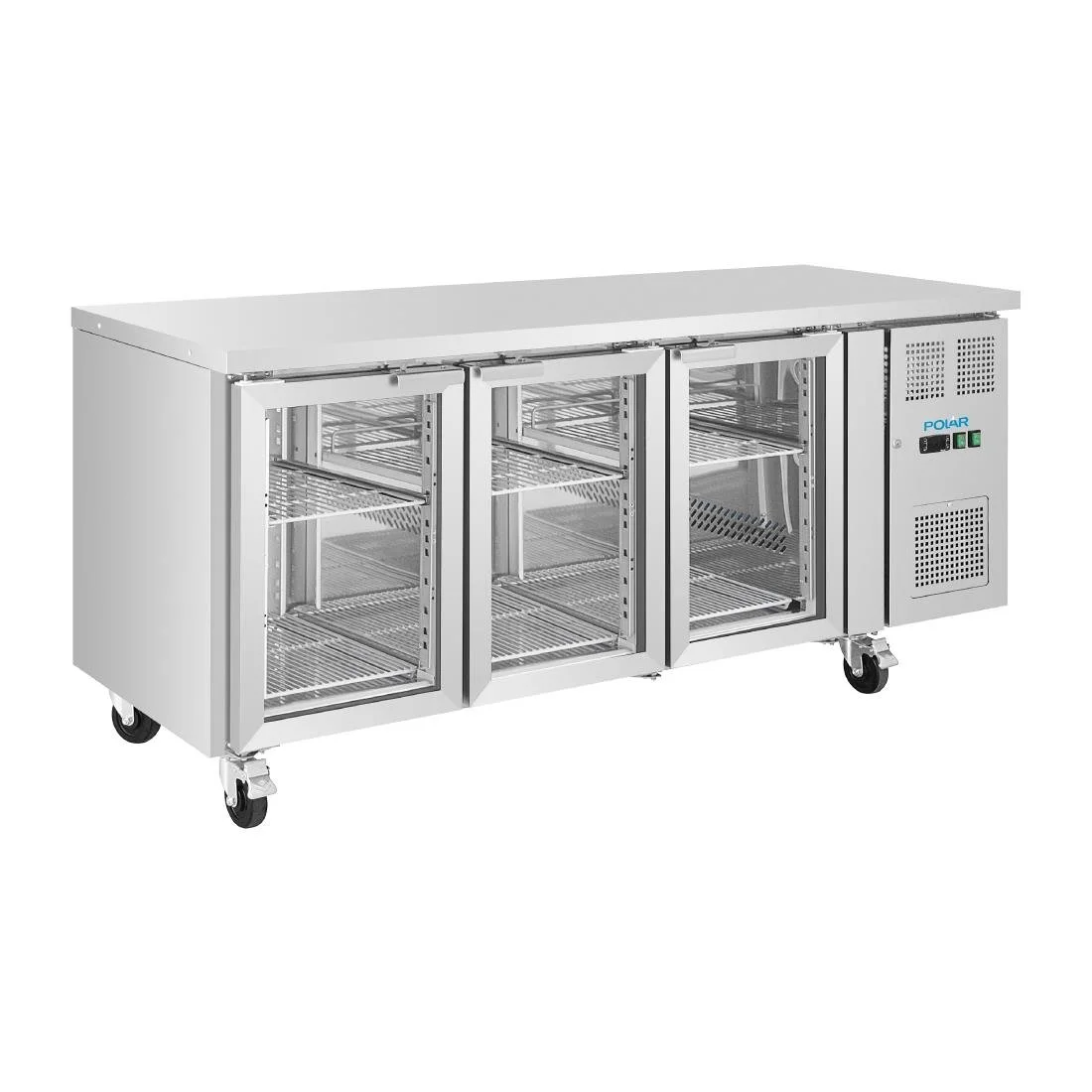 Polar U-Series 3 Door Counter Fridge With Glass Doors - Image 1