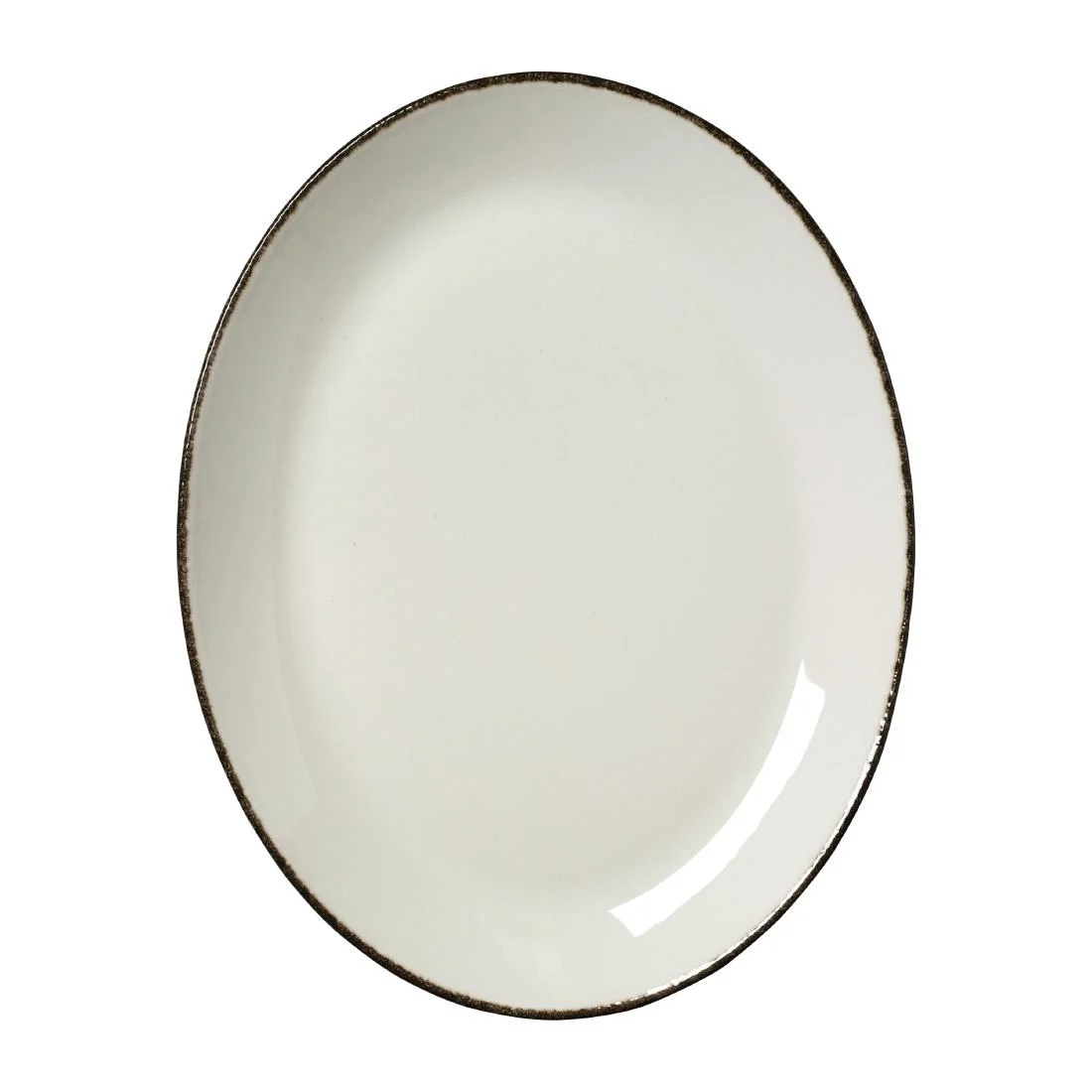 Steelite Charcoal Dapple Oval Coupe Plates 305mm (12 Pack) - Image 1