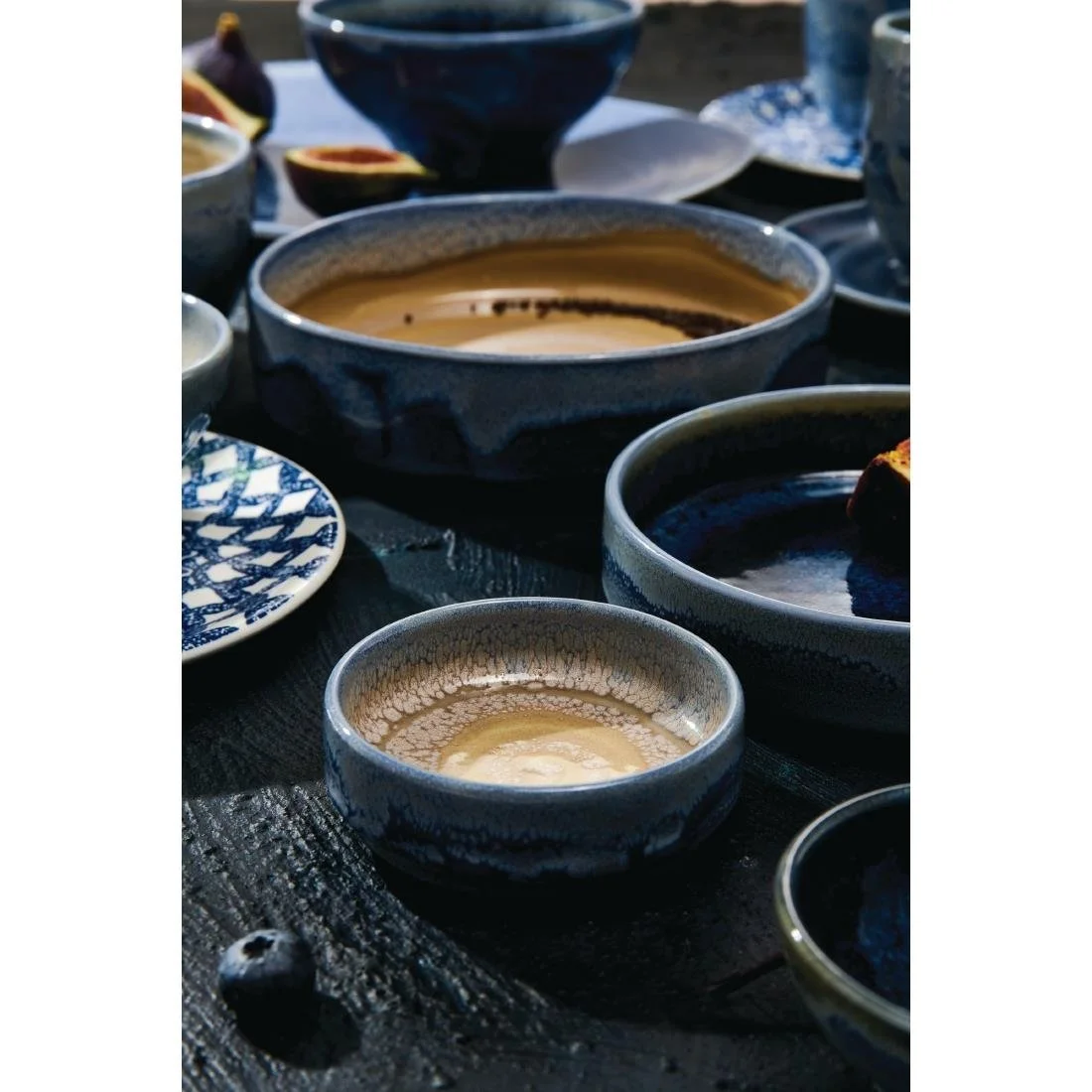 Steelite Aurora Revolution Bluestone Round Stacking Trays 135mm (12 Pack) - Image 2