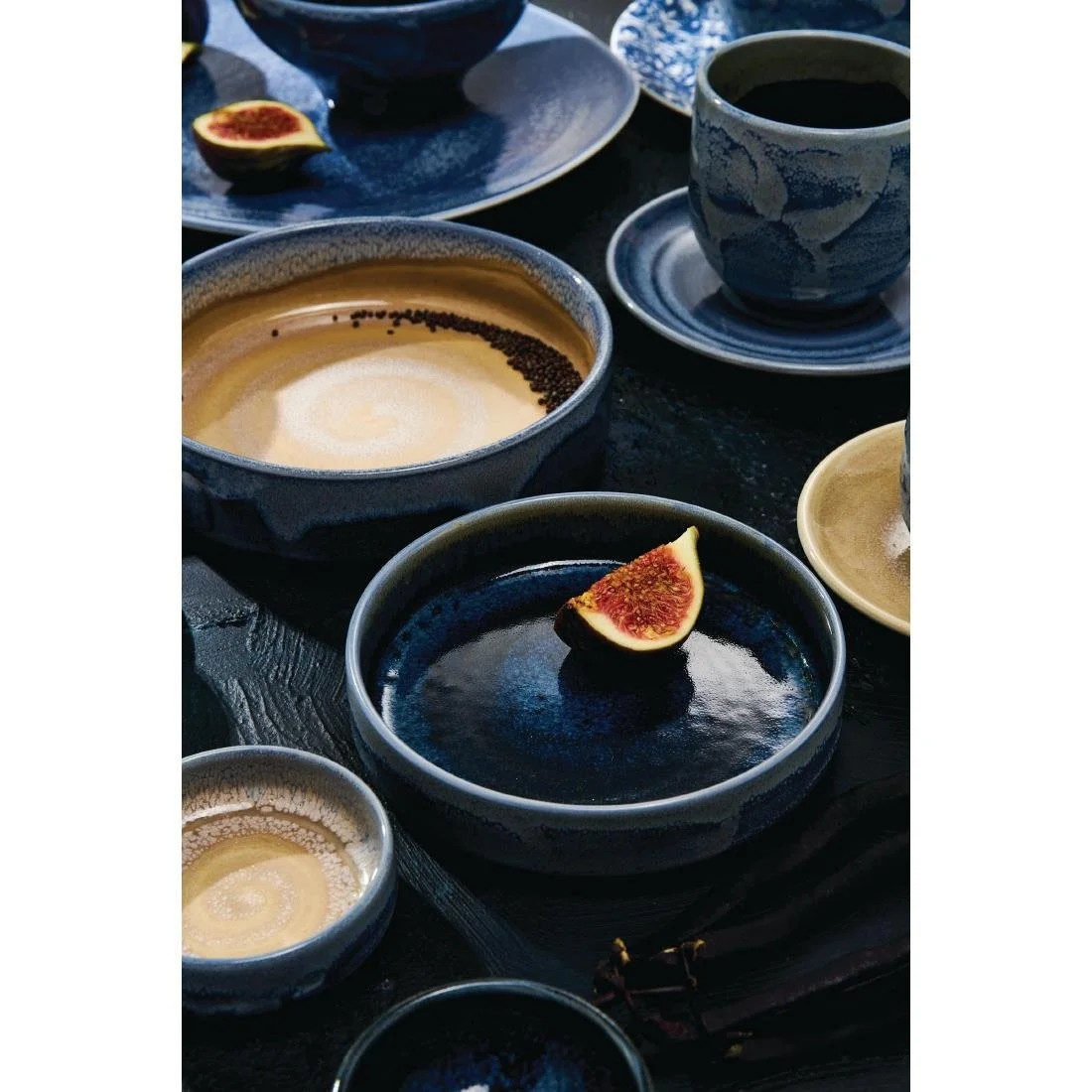 Steelite Aurora Vesuvius Round Stacking Trays Lapis 100mm (12 Pack) - Image 3