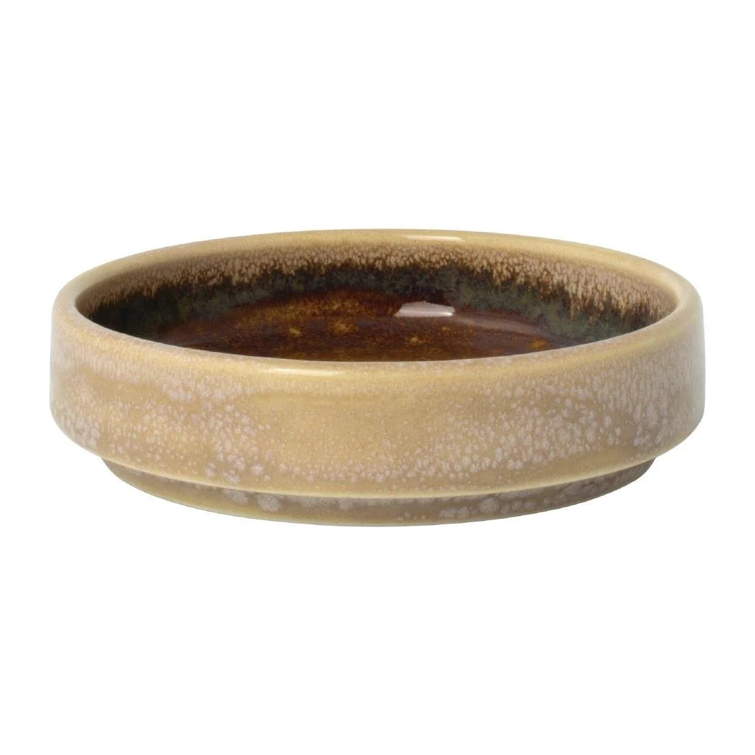 Steelite Aurora Vesuvius Amber Round Stacking Trays 100mm (12 Pack) - Image 1