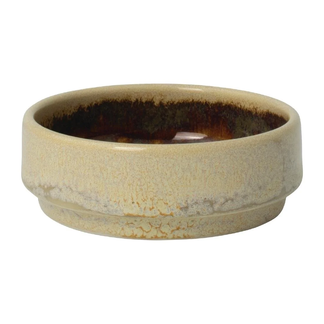 Steelite Aurora Vesuvius Amber Round Stacking Trays 75mm (12 Pack) - Image 1